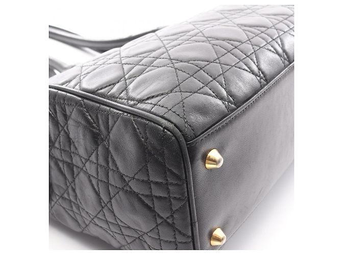 Borsa a Spalla Christian Dior Lady Cannage Nero - vista 9