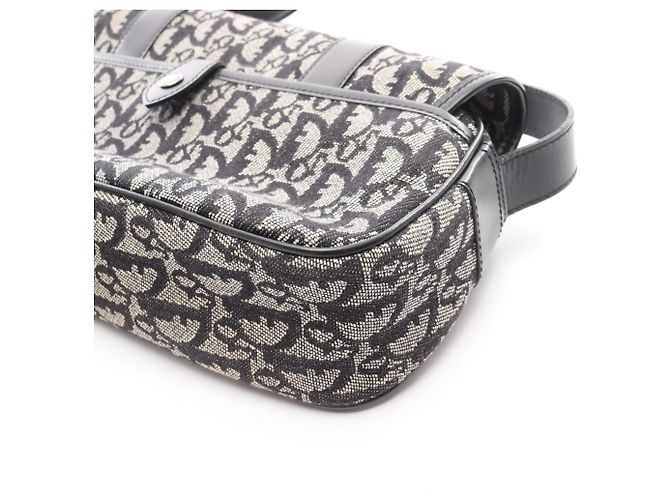 Borsa a tracolla Christian Dior Dior Trotter Nero Blu navy - vista 8