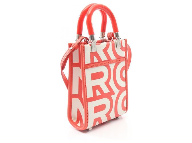 Borsa a 2 vie Fendi Sunshine Shopper Mini Bianco Rosso - vista 2
