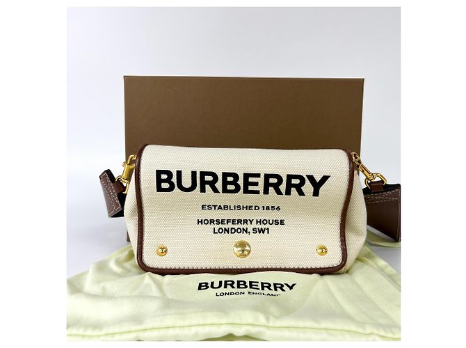 Burberry Horseferry Bum Printed Canvas mini Beige - vista 2