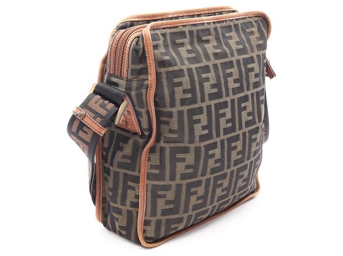 Borsa a Spalla Fendi Zucca Marrone Nero - vista 2