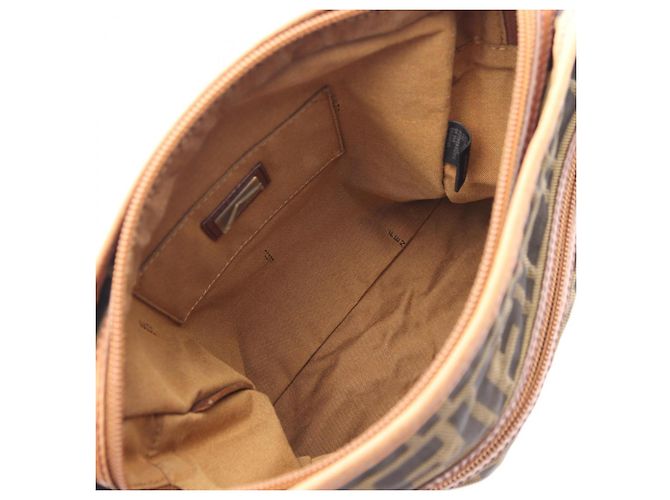 Borsa a Spalla Fendi Zucca Marrone Nero - vista 3