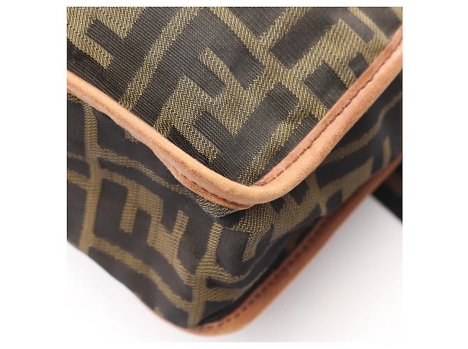 Borsa a Spalla Fendi Zucca Marrone Nero - vista 7