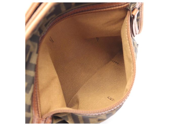 Borsa a Spalla Fendi Zucca Marrone Nero - vista 9