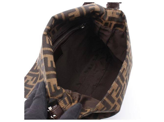 Borsa a Spalla Fendi Zucca Marrone - vista 3