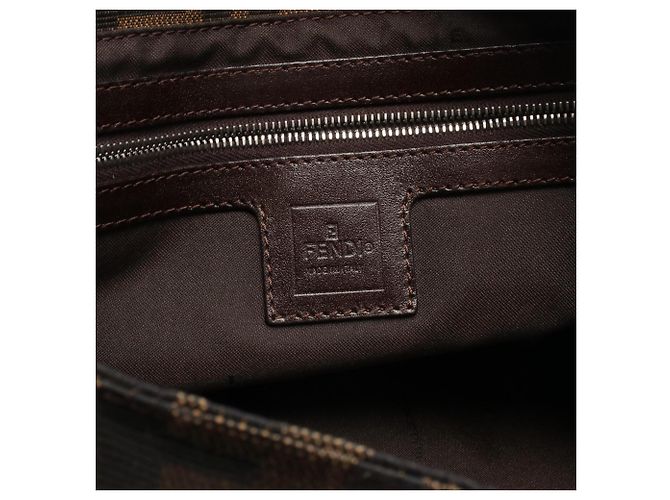 Borsa a Spalla Fendi Zucca Marrone - vista 4