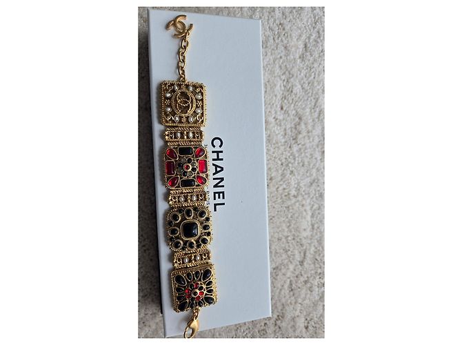 Bracciale Chanel Paris-Byzance Métiers d’Art Pre-Fall 2011 Nero Rosso Gold hardware - vista 10