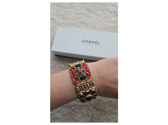 Bracciale Chanel Paris-Byzance Métiers d’Art Pre-Fall 2011 Nero Rosso Gold hardware - vista 11