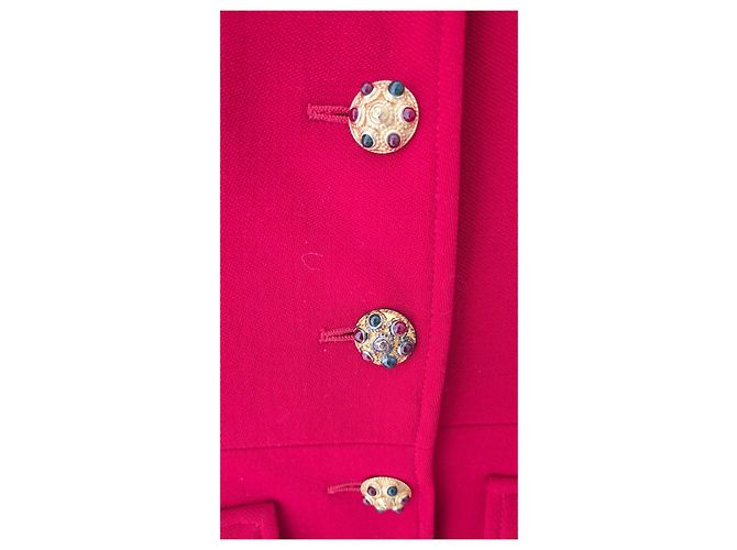 Chanel 1996 Red Wool Jacket with Gripoix Buttons - view 10