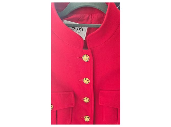 Chanel 1996 Red Wool Jacket with Gripoix Buttons - view 11