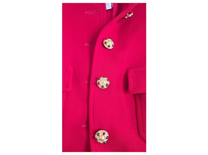 Chanel 1996 Red Wool Jacket with Gripoix Buttons - view 4