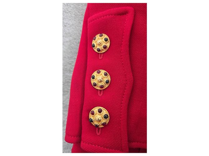 Chanel 1996 Red Wool Jacket with Gripoix Buttons - view 5