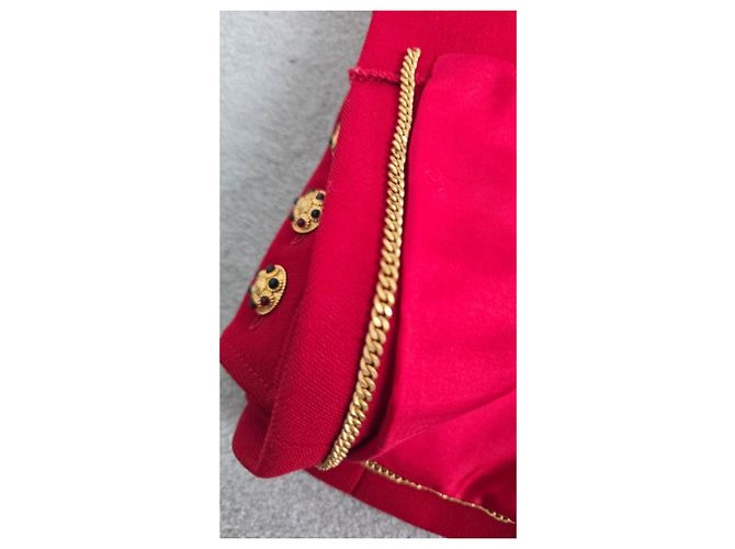 Chanel 1996 Red Wool Jacket with Gripoix Buttons - view 7