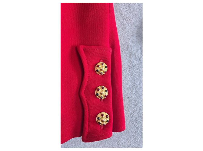 Chanel 1996 Red Wool Jacket with Gripoix Buttons - view 8