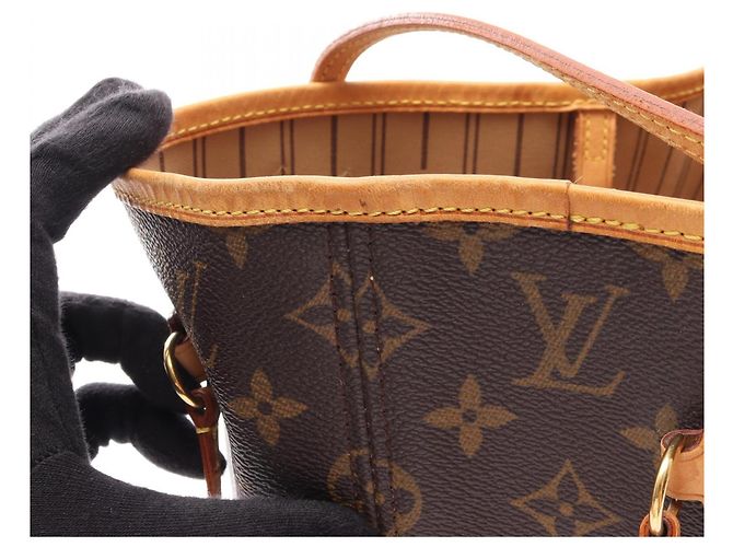 Borsa Tote Louis Vuitton Neverfull MM Monogram Marrone - vista 11