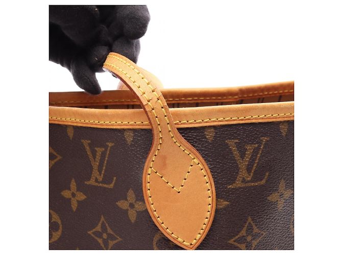 Borsa Tote Louis Vuitton Neverfull MM Monogram Marrone - vista 14