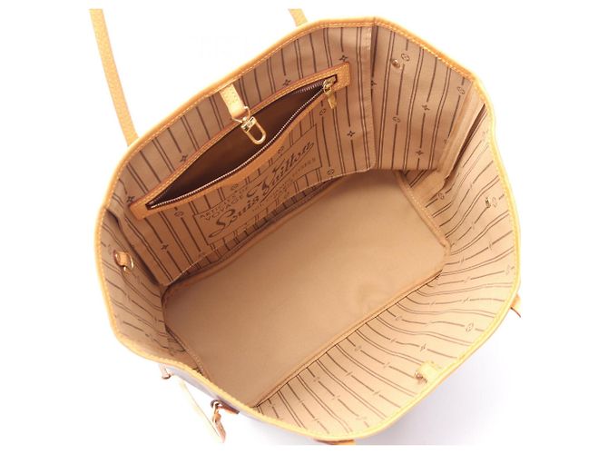 Borsa Tote Louis Vuitton Neverfull MM Monogram Marrone - vista 3