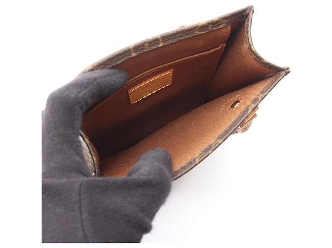 Borsa Louis Vuitton Petite Sac Plat Marrone - vista 3