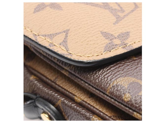 Louis Vuitton Pochette Metis MM Monogram Reverse Handbag Brown Black - view 6