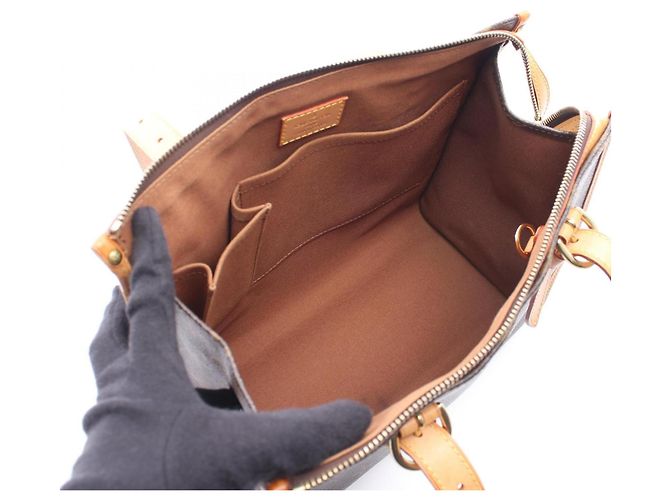 Borsa Tote Louis Vuitton Popincourt O Monogram Marrone - vista 3
