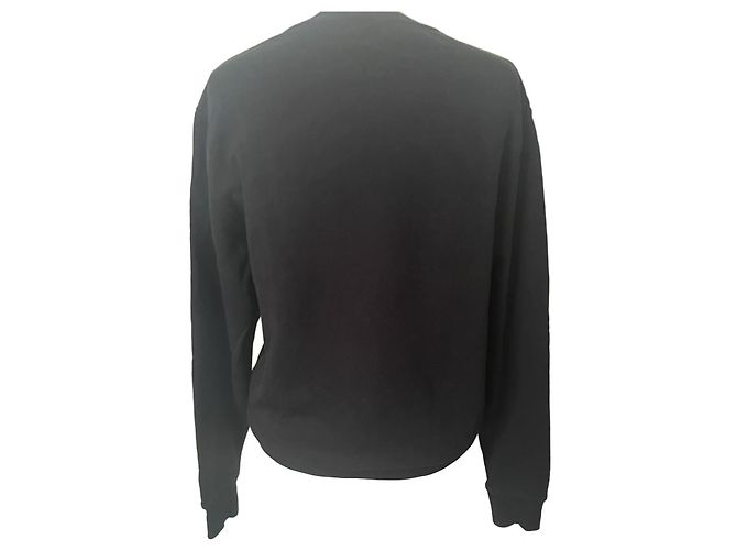 Balmain Paris Sweatshirt mit neongelbem Logo - Schwarz - Ansicht 2