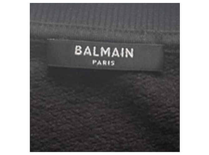 Balmain Paris Sweatshirt mit neongelbem Logo - Schwarz - Ansicht 5