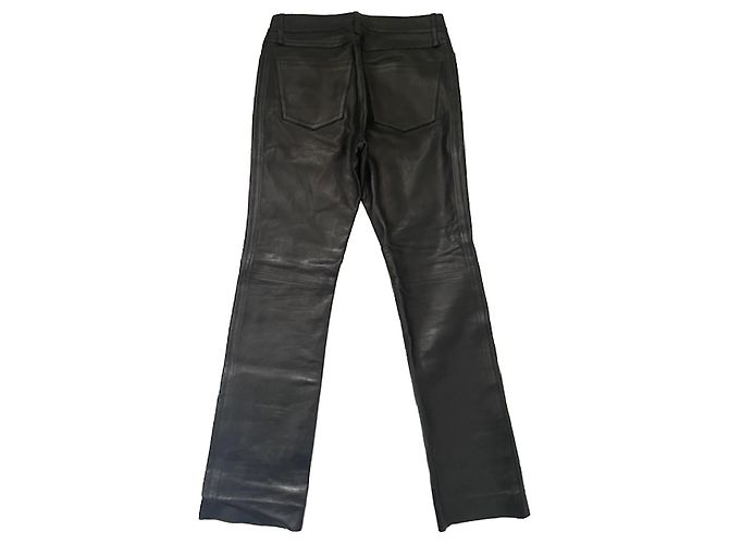 Agnès b. Pantalones de cuero negros corte recto - vista 2