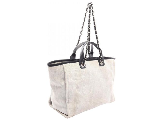 Borsa Tote Chanel Deauville GM 2-Way Marrone Nero - vista 2