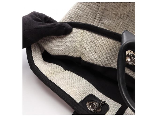 Borsa Tote Chanel Deauville GM 2-Way Marrone Nero - vista 7