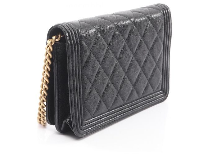 Borsa a Spalla Chanel Boy Matelassé Nero - vista 2