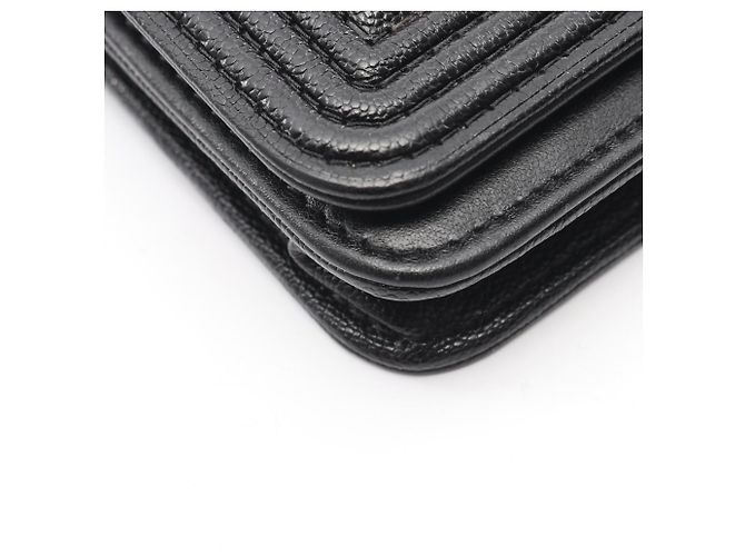 Borsa a Spalla Chanel Boy Matelassé Nero - vista 9