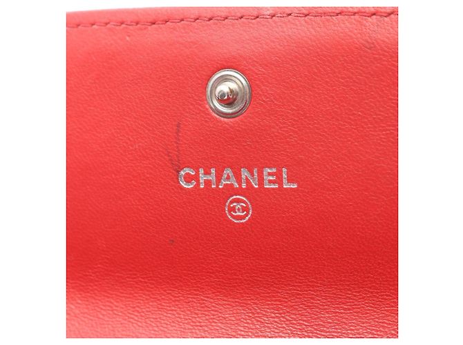 Chanel Boy zweifach klappbarer langer Geldbeutel Rot - Ansicht 4