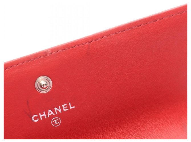 Chanel Boy zweifach klappbarer langer Geldbeutel Rot - Ansicht 6