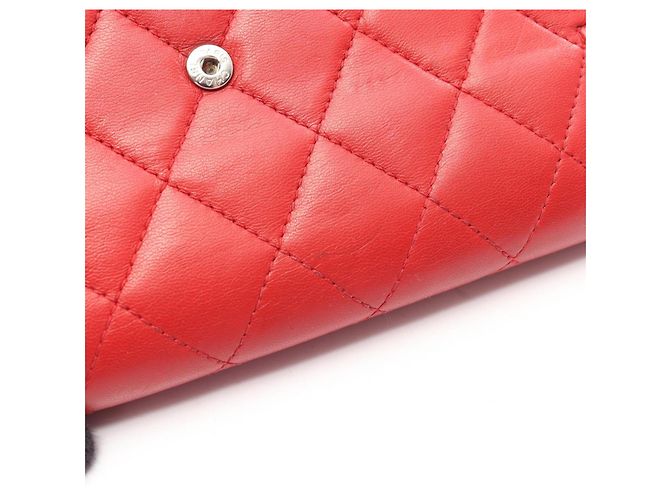 Chanel Boy zweifach klappbarer langer Geldbeutel Rot - Ansicht 8