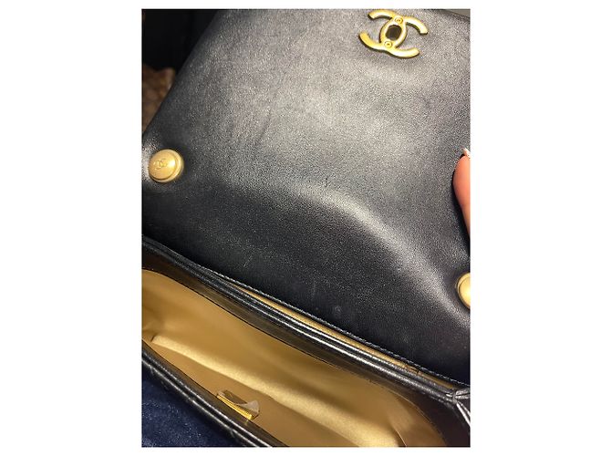 Timeless Bolsa Chanel Enamel Multi CC Chain Flap em pele de cordeiro acolchoada Mini Preto - vista 6
