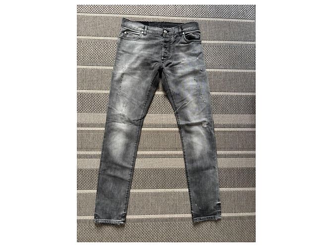 Balmain Slim Jeans Grau Verwaschen Dunkelblau - Ansicht 3