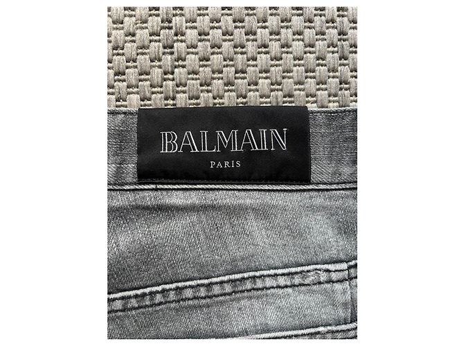 Balmain Slim Jeans Grau Verwaschen Dunkelblau - Ansicht 4