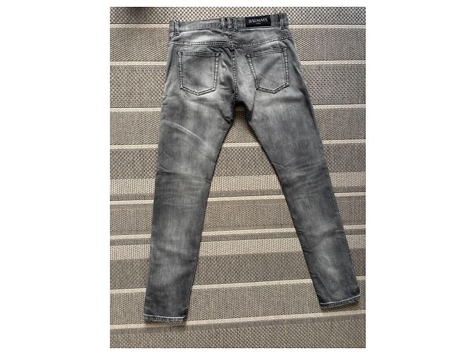 Balmain Slim Jeans Grau Verwaschen Dunkelblau - Ansicht 5