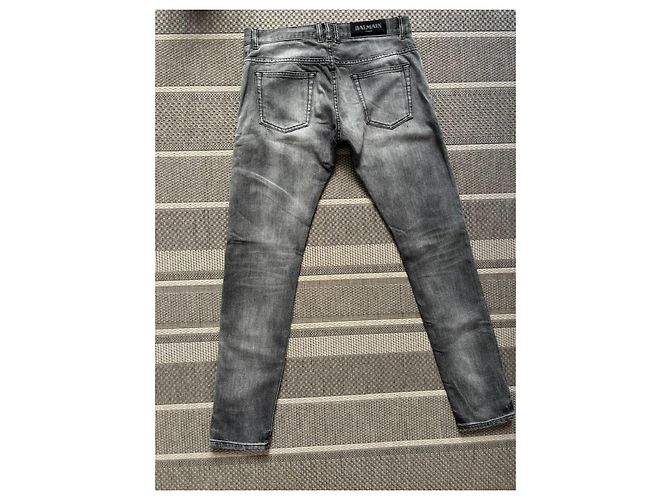 Balmain Slim Jeans Grau Verwaschen Dunkelblau - Ansicht 6