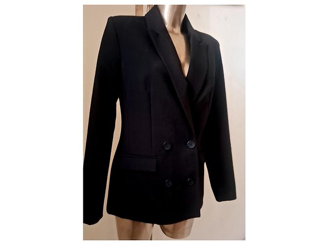 Autre Marque Amisu Black Double-breasted Oversized Blazer IT40 - view 2