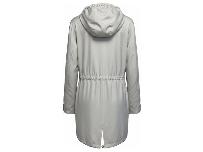 Leichte Akris Jacke mit Kapuze in Hellgrau - Ansicht 2