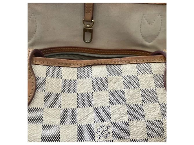 Borsa Louis Vuitton Neverfull MM Damier Azur Canvas Bianco Blu - vista 17