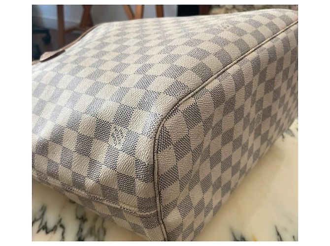 Borsa Louis Vuitton Neverfull MM Damier Azur Canvas Bianco Blu - vista 6