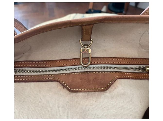 Borsa Louis Vuitton Neverfull MM Damier Azur Canvas Bianco Blu - vista 9