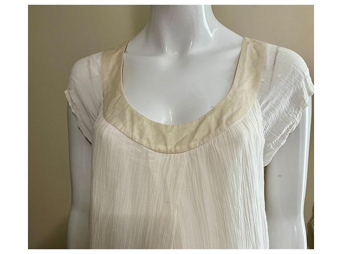 Vestido Diane von Furstenberg Ayuka de seda plisada - Marfil/Oro Blanco Dorado - vista 3