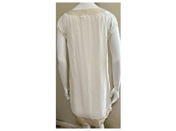 Vestido Diane von Furstenberg Ayuka de seda plisada - Marfil/Oro Blanco Dorado - vista 4