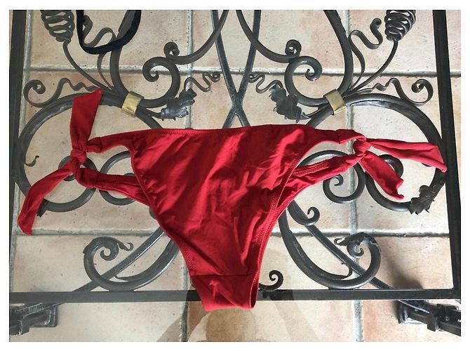 Conjunto Bikini Triángulo La Perla - Top 40B, Braguita 38 Negro Roja - vista 5