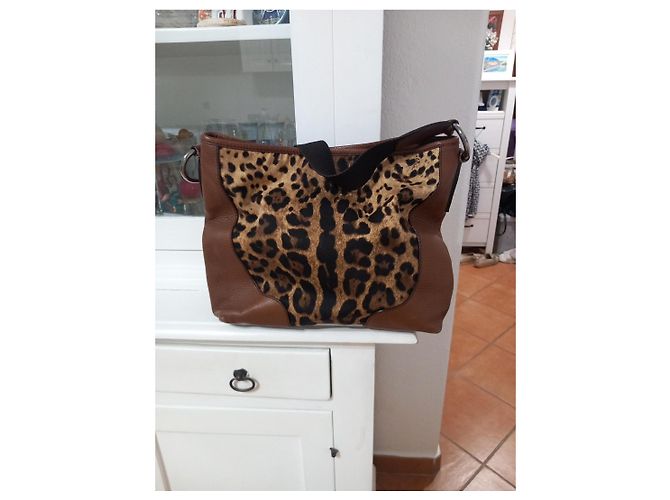 Borsa Dolce & Gabbana in pelle e stampa leopardata Marrone Stampa leopardo - vista 4