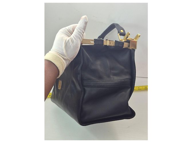 MCM Black Leather Top Handle Bag - view 15