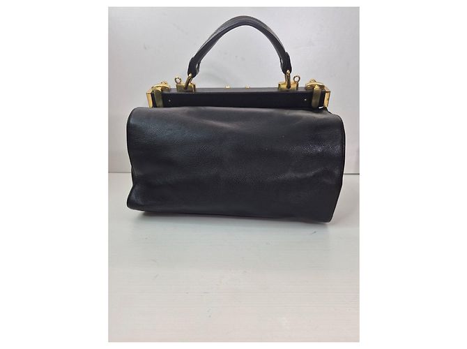 MCM Black Leather Top Handle Bag - view 3